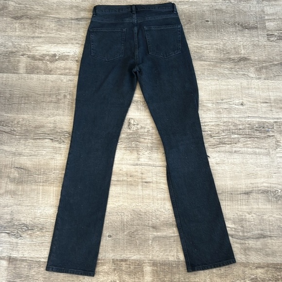 Reformation Liza High Rise Straight Long Faded Black Destroyed Jeans size 28 - Picture 8 of 9